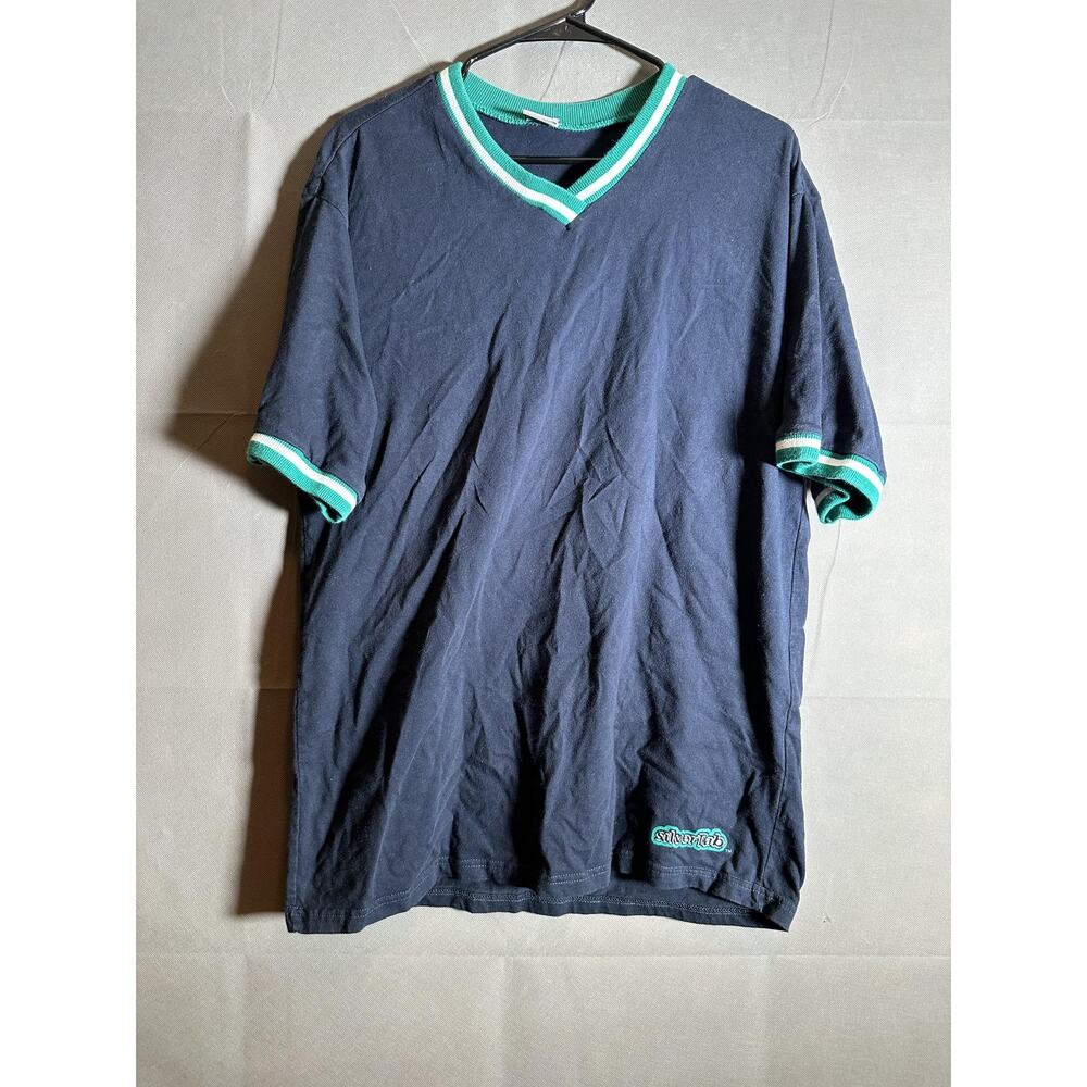 Vintage SilverTab Shirt Mens Large Ringer Skate Streetwear 90s